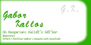 gabor kallos business card